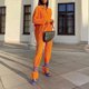 thumbnail image 5 of Blusa Mangas Largas Conjuntos de salón de 2 piezas para mujer, trajes informales de cintura media elásticos de ajuste holgado y suave Ygjytge Naranja T L para Mujer, 5 of 8