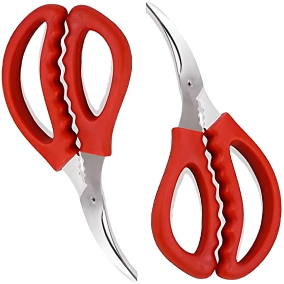 EXLEAF 2 Pack Seafood Scissors,Seafood Fish Crab Shrimp Lobster Scissors Stainless Steel Shears for Kitchen Tools