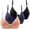 Black, variant on Womens Underwear Polka Dot Print 3-Pack Push Up Comfort Bra Triple Hook Closure Beige 85