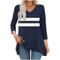 thumbnail image 1 of mfyjkho Tops Bohemios Para Mujer, Camiseta Estampada De Moda Para Mujer, Blusa De Manga 3/4 Con Cuello En V, Blusa Informal Holgada Tops Para Hacer Ejercicio S, 1 of 6