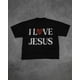 thumbnail image 1 of Vintage I Love Jesus Crewneck Tee – Black Casual Shirt, Perfect for Any Occasion, 1 of 6