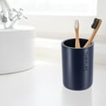thumbnail image 2 of Modern Matte Navy Blue Bathroom Tumbler, Minimalist Design Toothbrush Holder, Versatile Home Organizer, 2 of 6