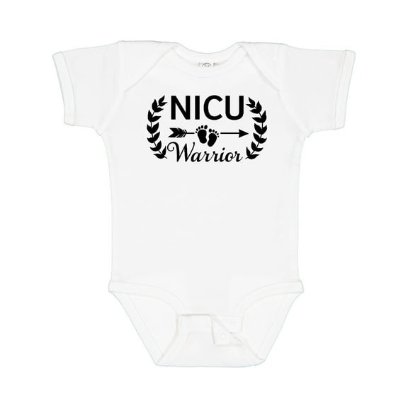 Inktastic Nicu Warrior with Arrow and Baby Footprints Boys or Girls Baby Bodysuit