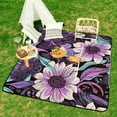 thumbnail image 6 of Purple Flowers Outdoor Picnic Blanket, Foldable Waterproof Beach Mat, Portable Beach Blanket for Beach Camping, Hiking, Family Concerts, 6 of 7