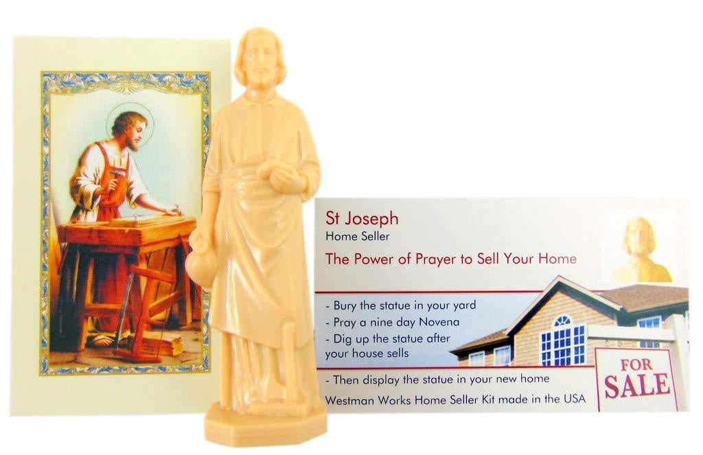 GARANTITO * St Joseph Statua vendere casa Kit Con Direzioni & colore carta di preghiera 