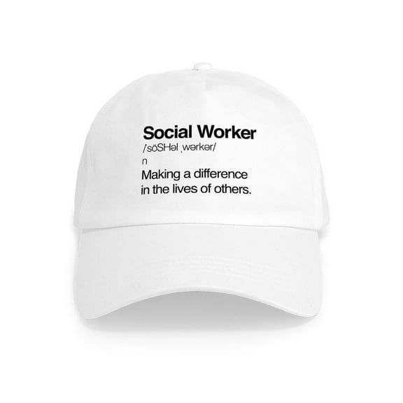 CafePress - Social Worker Definition Cap - Adjustable 100% Brushed Unisex Casual Cotton Baseball Cap, Beige, 1