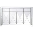 thumbnail image 5 of Pemberly Row Modern 4 Door 60" Clear Crystal Mirrored Sideboard, 5 of 10