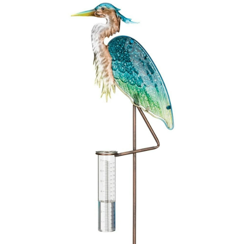 Regal Art and Gift 12637 Blue Heron Rain Gauge Garden Stake Walmart