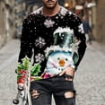 thumbnail image 1 of Blusas y camisas de manga larga y cuello redondo para hombre, informales, a la moda, con estampado navideño, cuello redondo, blusas de licra de manga larga para hombre., 1 of 5