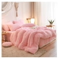 thumbnail image 2 of TiaGOC Fluffy Comforter Cover Queen Set，Faux Fur Bedding Sets Queen 3 Pieces(1 Plush Duvet Cover +2 Shaggy Pillowcases) Fuzzy Bed Set, (, Queen), 2 of 9