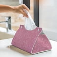 thumbnail image 4 of Rocae Glitter Pink Print Long Tissue Box Lid Durable Leather Tissue Box Lid Can Be Used as Modern Home Decoration, 4 of 9
