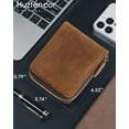 thumbnail image 5 of Huztencor Mens Wallet with Zipper Wallets for Men RFID Blocking Leather Bifold Credit Card Holder Wallets Brown, 5 of 7