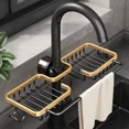 thumbnail image 2 of Escurridor de fregadero de aluminio para cocina, soporte para grifo, escurridor de jabón, organizador de cestas, accesorios de baño, 2 of 5