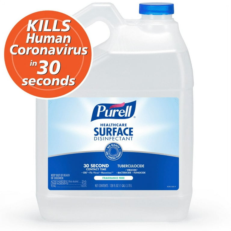 Healthcare Surface Disinfectant, Fragrance Free, 128 oz Bottle, 4/Carton