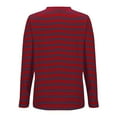 thumbnail image 5 of Fiaer Stripes Oversized Women T Shirts Crew Neck Long Sleeve Tshirts Baggy Fall Casual Color Blocking Tops Red XXL, 5 of 6