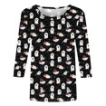 thumbnail image 4 of Axiiglly Halloween Shirts for Women Plus Size 3/4 Sleeves Round Neck Print Tops Casual Loose Graphic Tees S-5XL, 4 of 5