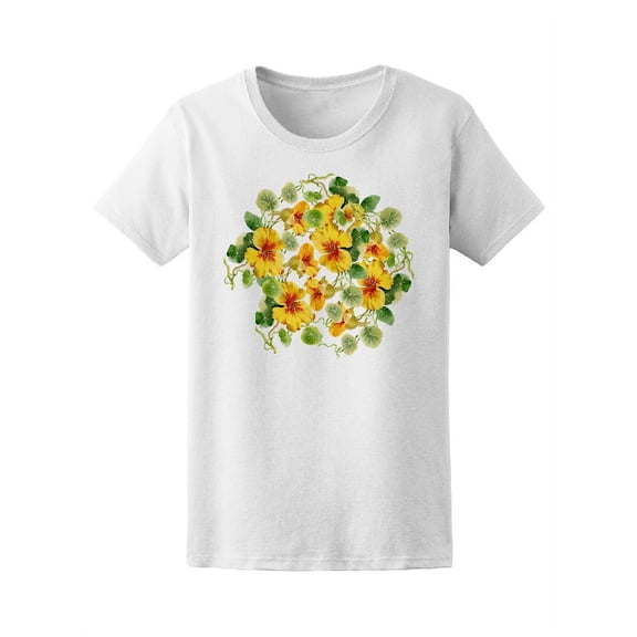 Cute Tropical Spring Flowers T-Shirt Women -Image by Shutterstock, Female Medium