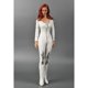 thumbnail image 1 of Ounissouiy Mono de cuero PU blanco con ropa femenina a escala 1/6 con estampado negro Type3, 1 of 6