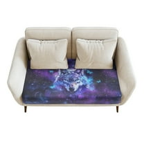 Renewold Wolf Butterfly Galaxy Stretch Couch Cushion Slipcover Separate Sofa Seat Cushion Cover Soft Loveseat Cushion Cover Washable Furniture Protector with Elastic Bands, M