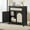 black, variant on Soonbuy Rattan Cabinet with Drawer, Sideboard with Synthetic Rattan-Accent Doors, Adjustable Shelves, Buffet Cabinet for Living Room Dining Room