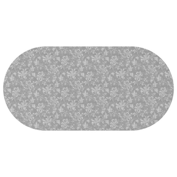 Oval Waterproof Tablecloth Grey Reusable Indoor/Outdoor Durable Table Cover 60 Inch X 120 Inch