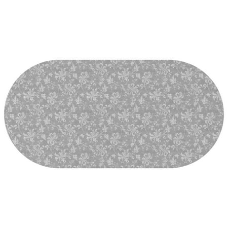 

Oval Waterproof Tablecloth Grey Reusable Indoor/Outdoor Durable Table Cover 60 Inch X 120 Inch