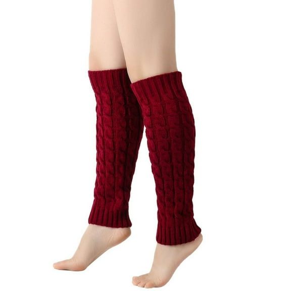Leg Warmers - Leg Warmers for Women for Winter, 80s Ribbed Knit Leg Warmer Winter Warm Wine One Size