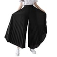 thumbnail image 2 of Xioeram Women Wide Leg Pleated Pants Elastic High Waist Chiffon Pants Summer Loose Fit Solid Color Casual Trousers Streetwear, 2 of 8