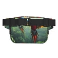 thumbnail image 3 of Kdxio Flying Parrots In Jungle Crossbody Double Layer Waist Bag Belt Bag for Unisex Fanny Pack Fashion Waist Packs for Hiking Running Shopping Traveling, 3 of 9