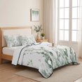 thumbnail image 5 of Twin XL Quilt Set 68''x98'', Sage Green Trees Lightweight Summer Bedspread Coverlet Set with 2 Pillow Shams, Green Eucalyptus Leaves Breathable All Season Quilt Bedding for Dorm/Guest Room, 5 of 9
