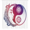 thumbnail image 1 of Ambesonne Yin Yang Shower Curtain, Oriental Crescent Moon, 69"Wx70"L, Dark Blue and Magenta, 1 of 2