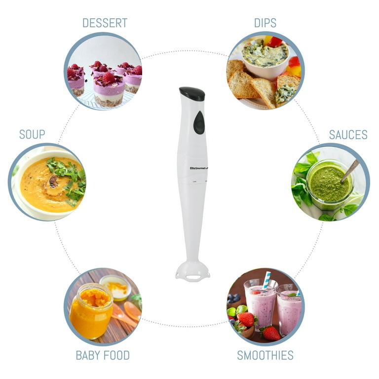Elite Gourmet EHB-2425X Kitchen Immersion Hand Blender, 1 fl