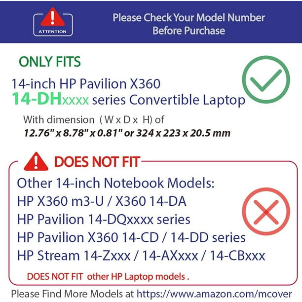 mCover Coque rigide pour ordinateurs portables HP Pavilion 14-DQxxxx 2020  14 (NON compatible avec les autres ordinateurs portables HP Pavilion  Series) 