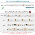 thumbnail image 3 of fuzhong-10Pcs 8mm 4 Pin LED Strip Light Connectors and 32.8ft 4 Pin RGB Extension Cable Strip to Wire Quick Connection for Waterproof and Non-Waterproof 8mm Wide SMD RGB 5050 LED Strip Lights, 3 of 4