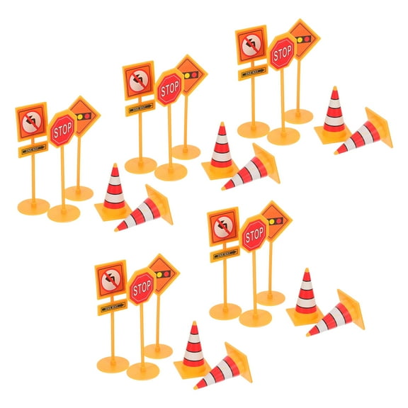 SOPOTUTU Creative Road Sign Cake Picks Assorted Color for Celebrations 25Pcs