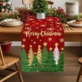 thumbnail image 2 of Christmas Table Runner, Merry Christmas Cotton Linen Dresser Scarves Holiday Table Decor for Home,Kitchen,Dining Room,Indoor,Outdoor,13X120 Inches Extra Long, Gold Star Xmas Tree Snowflakes, 2 of 8