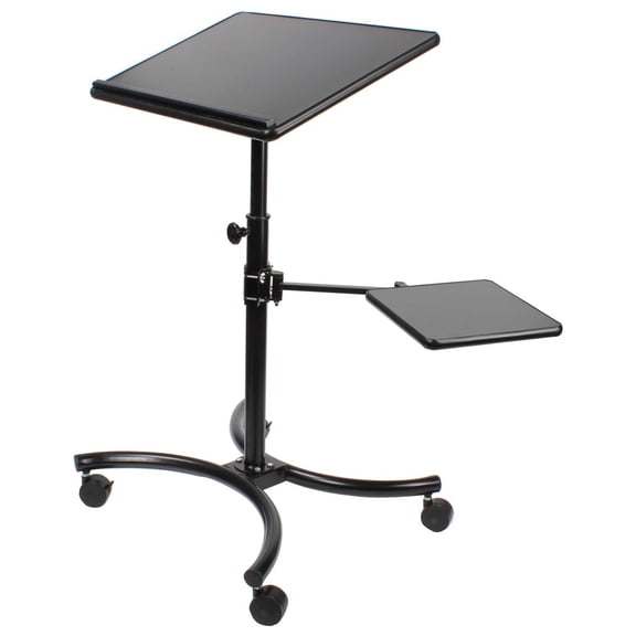 Laptop Stand That Is Adjustable With 28 x 18-Inch Tilting Surface And Second Extending Shelf, Locking Casters, Contemporary Curved Base, Ergonomic Design, 32 x 55 x 25-Inch (LW2818AA)