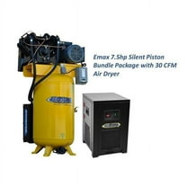 Emax ESP07V080V1PK 7.5 HP 1 Phase 2 Stage 80 galVertical Compressor with 30 CFM Dryer Bundle