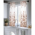 thumbnail image 5 of Brown Red Eucalyptus Leaves Sheer Curtains 45 Inch Length 2 Panels Set for Living Room/Bedroom, Watercolor Spring Summer Botanical Kitchen Curtains Grommet Curtains Window Treatments 42"x45"x2, 5 of 7