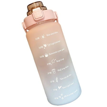 

Sports & Fitness Graduated Mug 2000ml Cute Scale Water Bottle Large Gradient Straw Sport Jugs Pink Blue Cup Sticker