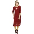thumbnail image 4 of Bimba Women's Maroon Designer Tunic Georgette Kurta Kurti Ethnic Clothing-4, 4 of 4
