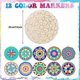 thumbnail image 2 of 22 pcs Wood Painting Set Mandala 10 Mandala Unfinished Wood Cutouts with 12 Pens, 2 of 5