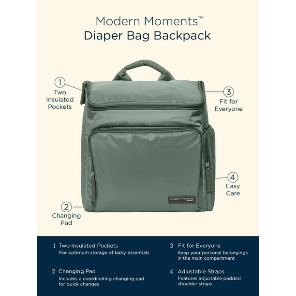 Printe Small Diaper Bag With Portable Changing Pad, Crossbody Diaper Bag Pack With Wipes Pocket