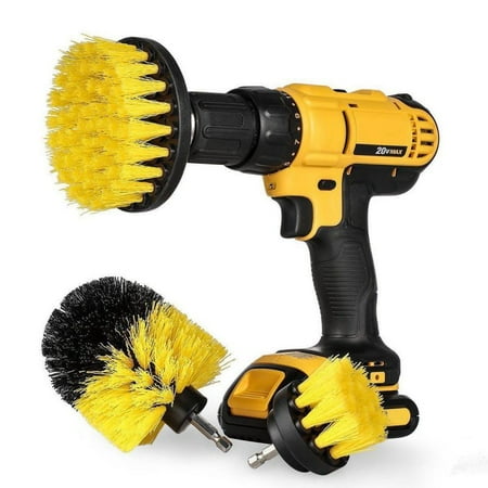 Drill Brush Attachment Set, Power Scrubber Drill Brush Cleaning Kit For Bathroom Wheels Kitchen Plastics Garage Grills