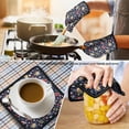 thumbnail image 4 of Pioneer Flower Floral Print Pattern 2-Pack Oven Mitts Set, Heat Resistant Kitchen Gloves, 7.7" X 12", 4 of 6