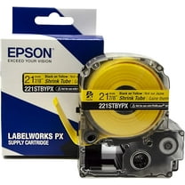Epson LABELWORKS 221STBYPX Shrink Tube - 7/8" (21MM) x 8 ft Black on Yellow (AWG 0000-1)