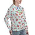 thumbnail image 6 of Fotbe Watermelon Pattern Womens Long Sleeve Hoodie, Pullover Hooded Sweatshirt, Kangaroo Pocket Hoodie with Eye-catching Drawstrings-Medium, 6 of 7