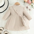 thumbnail image 2 of Yammkia Toddler Girl Fall Dress Girls French Dresses for Toddler to Big Kid 6 9 12 18 24 Months 2T 3T(Beige,18-24 Months), 2 of 4