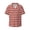 Red And Brown Squares, variant on Red and Brown Squares Print Men's Wrinkle Free Untucked Cuban Shirt Business Casual Button Down Shirts Short Sleeve Shirt