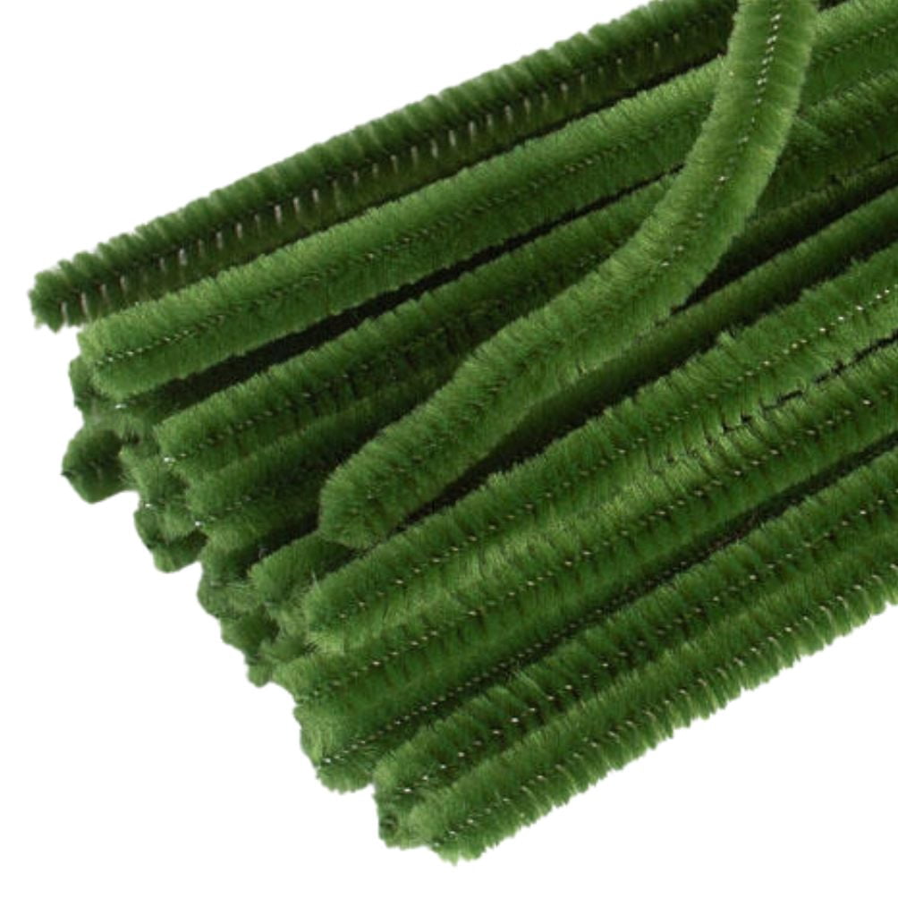 108pc Green Extra Long Pipe Cleaners - for Crafts and Christmas - Factory Direct Craft